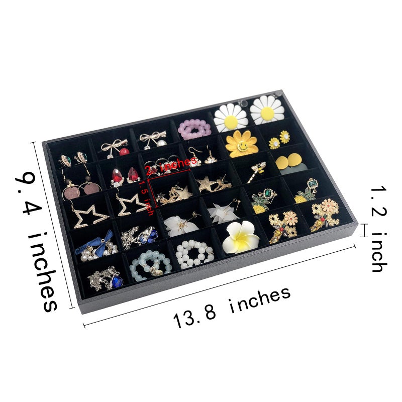 Stratalife Jewelry Organizer Drawer Tray Stackable Jewelry Organizer Removable Jewelry Storage Display Holder Case Drawer Inserts for Jewelry Rings Earring (30 Grid) - Image 2